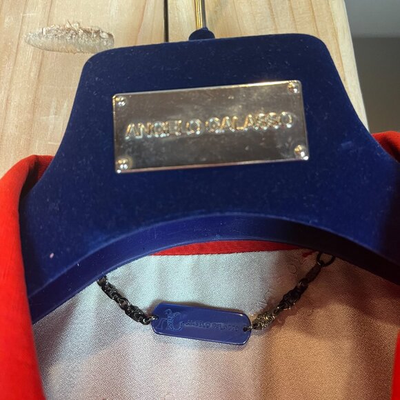 Deluxe Angelo Galasso Couture Italy Silk Linen Blend XL Red White Jacket - Picture 4 of 11